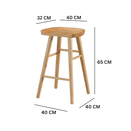 เก้าอี้บาร์ MY DOLLS HOUSE PINE 65 ซม. สีไม้ธรรมชาติ_1